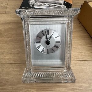 Crystal Legends by Godinger Shelf Desk Clock Handcrafted Over 24% Lead Crystal